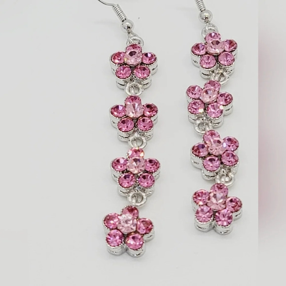 Rhodium necklace and earrings set - Picture 3 of 4